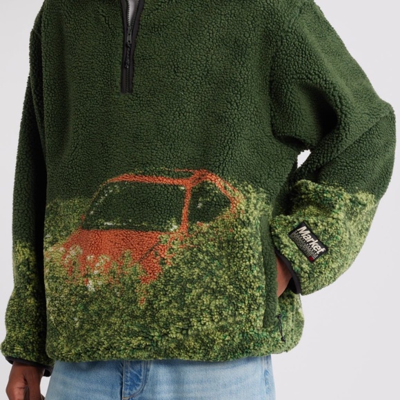 Market forgotten high pile fleece. Half zip pullover - Picture 2 of 4